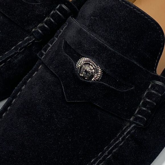 Versace Medusa Suede Leather Driver Loafers size 44/us size 11 - Picture 5 of 13